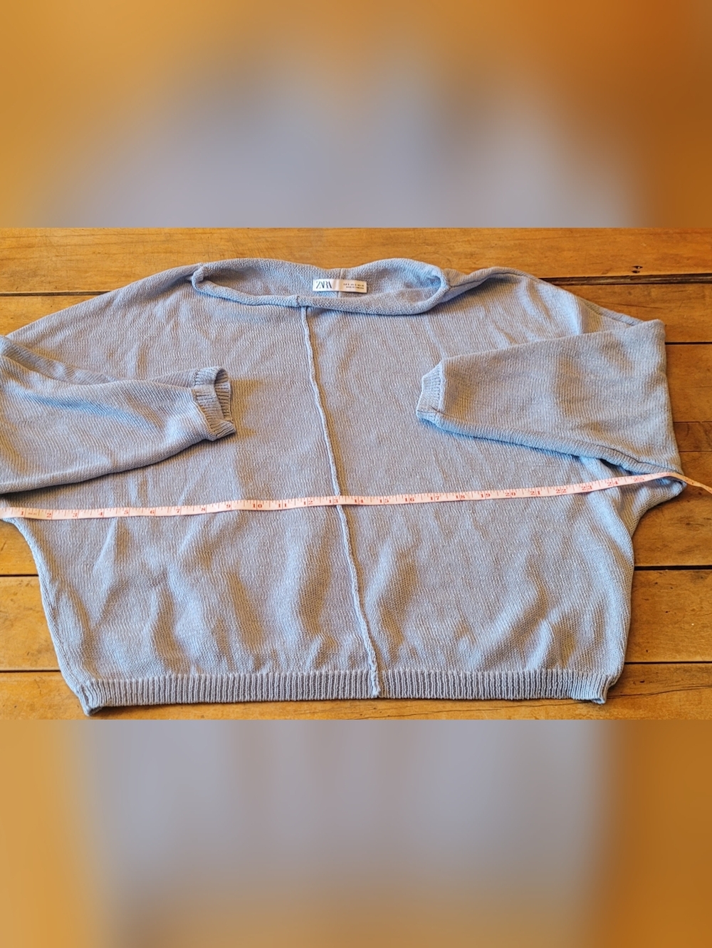 🥳2/$35🥳 ZARA Pale Blue Open Front Knit Sweater